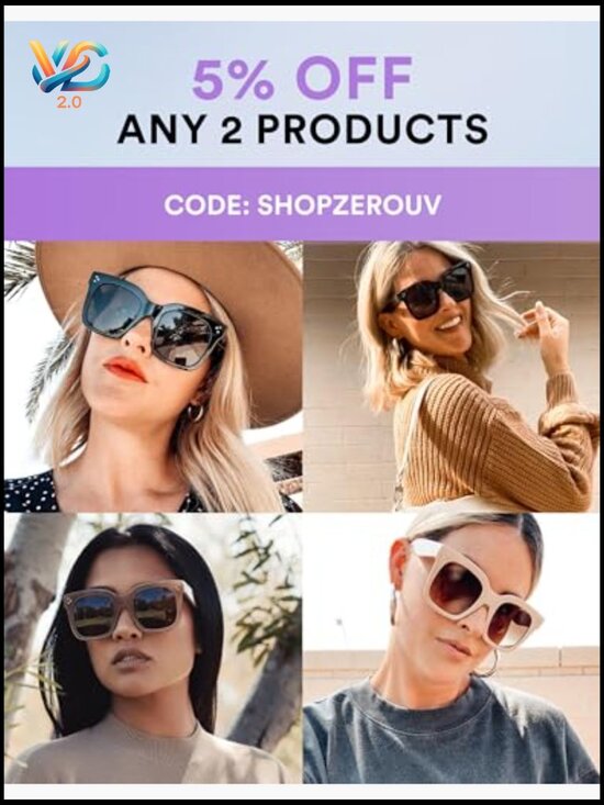 Oversized Retro Square Sunglasses Vintage Style 50mm UV400 Protection